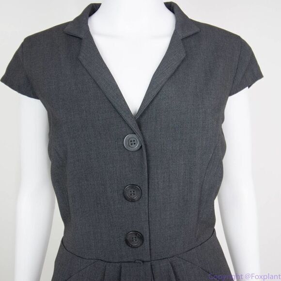 Calvin Klein grey short sleeves‎ sheath dress with side pockets, 10 - Picture 3 of 16
